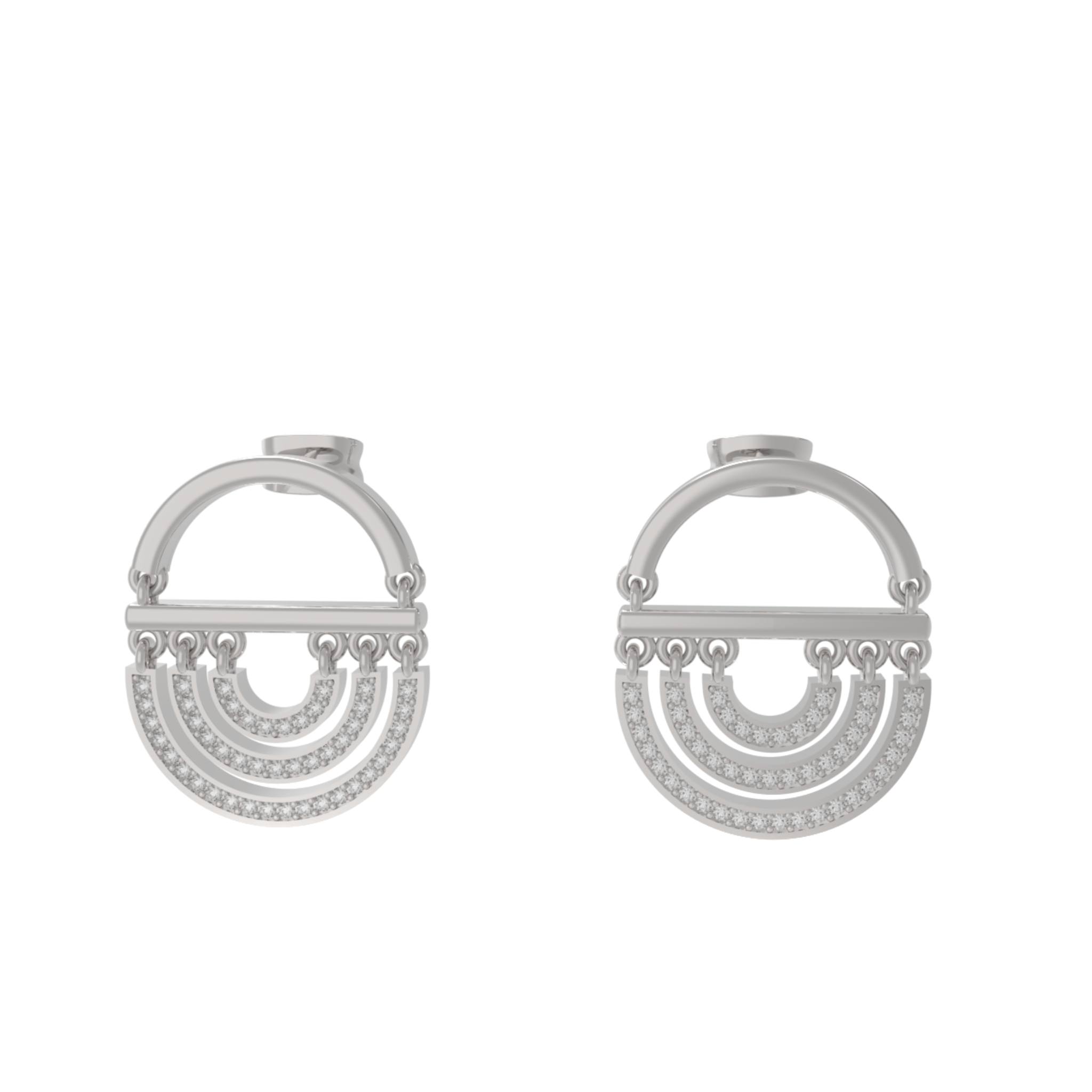 Water Twin Drop Dangle Earrings, Hallmarked 925 Sterling Silver